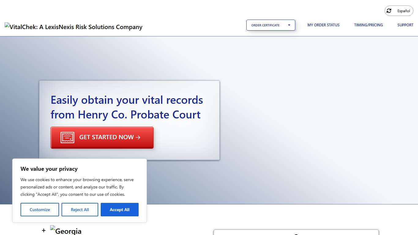 Henry Co. Probate Court (GA) Order Certificates - VitalChek
